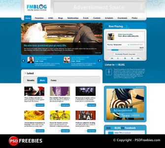 FM Blog PSD Template | PSDFreebies.com