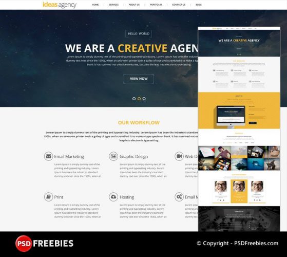 Creative Agency Portfolio PSD Template | PSDFreebies.com