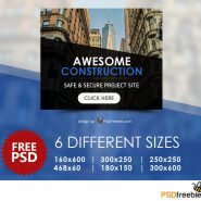 Awesome Construction Ads Banners PSD