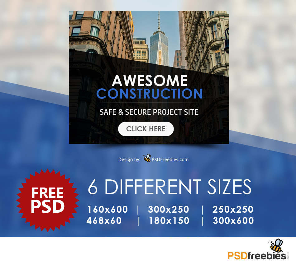 awesome construction ads banners psd