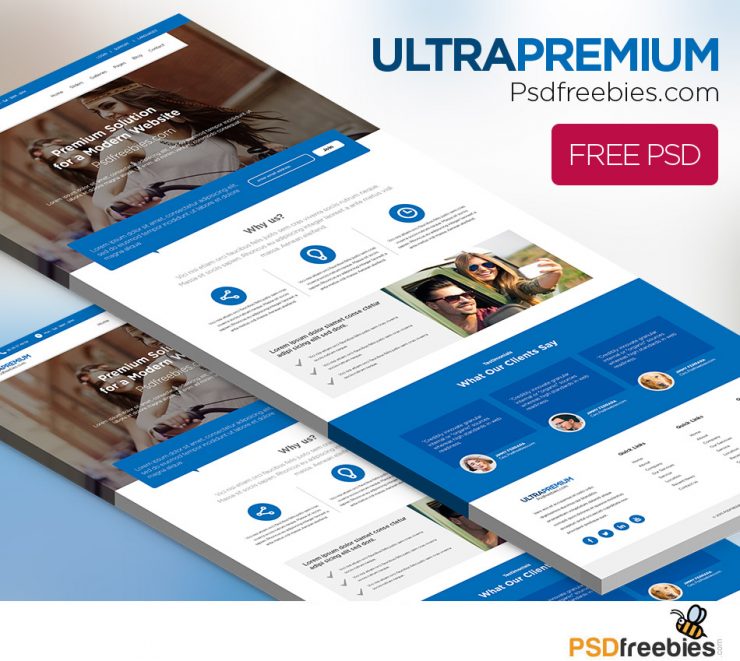 Ultra Premium Corporate Website Free PSD