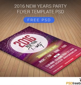 2016 New Years Party Flyer Free PSD