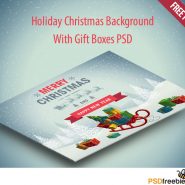 Holiday Christmas Background with Gift Boxes PSD