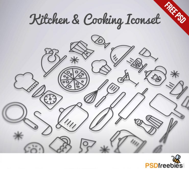 Kitchen & Cooking Iconset Free PSD