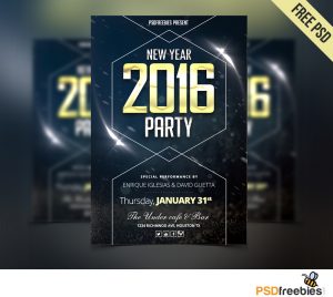 New Year Party Flyer Free PSD
