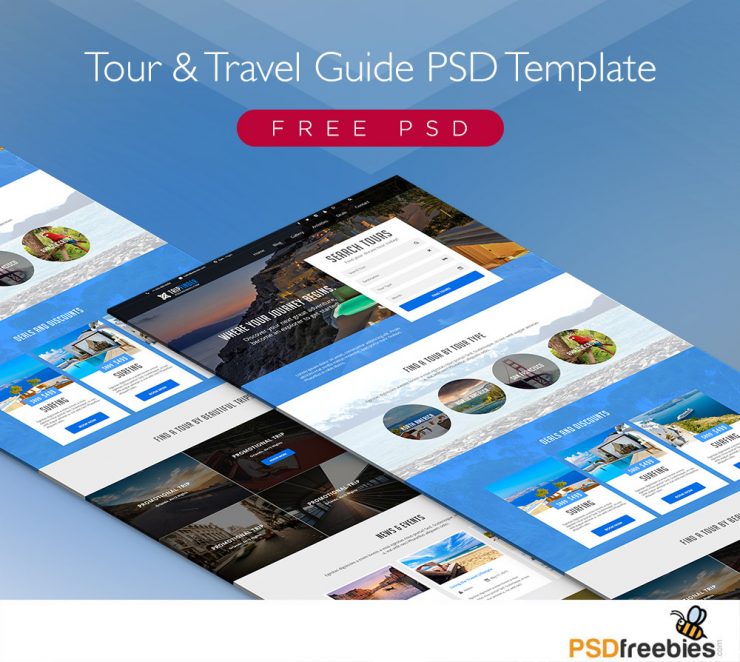 Free Tour and Travel Guide PSD Template