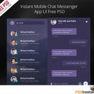 Instant Mobile Chat Messenger App UI Free PSD