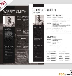 Simple and Clean Resume Free PSD Template