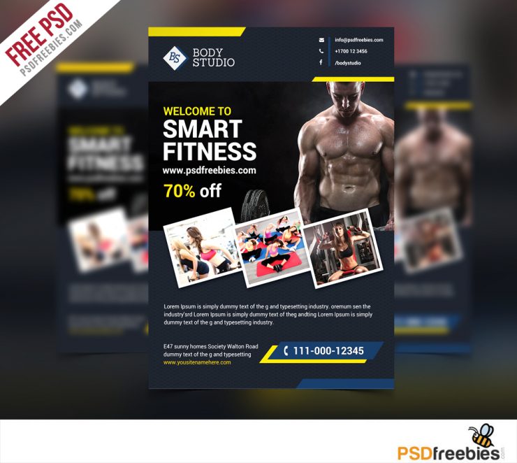 Fitness Flyer template Free PSD