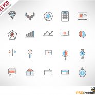 Investment Doodle Icon Set Free PSD