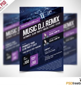 Music Event Flyer Template Free PSD