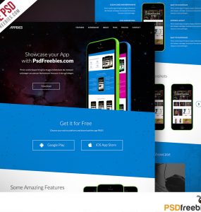 One Page App Landing Free PSD Template