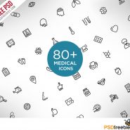 Medical and Science Outline Icon Set Free PSD