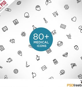 Medical and Science Outline Icon Set Free PSD