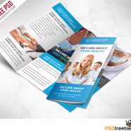 Medical care and Hospital Trifold Brochure Template Free PSD