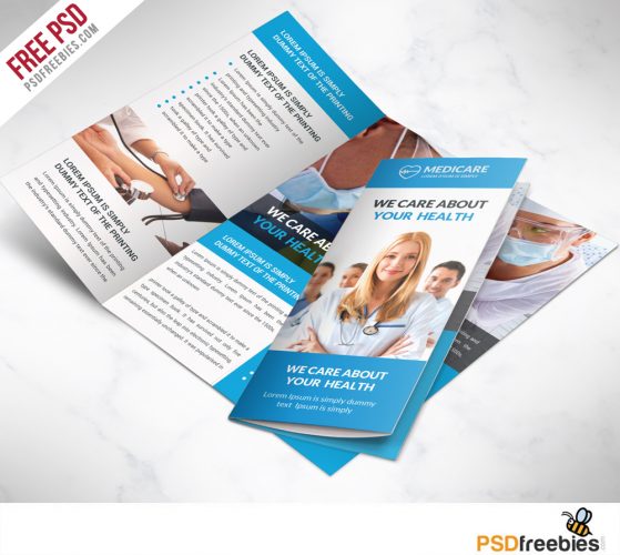 Medical care and Hospital Trifold Brochure Template Free PSD ...