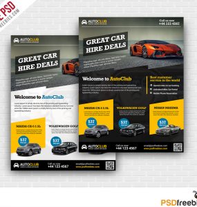Cars Rental Flyer Free PSD Template