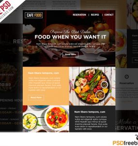 Food and Restaurent E-newsletters Free PSD Template