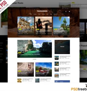 Travel Blog or Magazine Free PSD Template