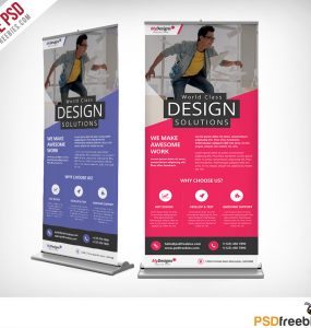 Corporate Outdoor Roll-Up Banner Free PSD