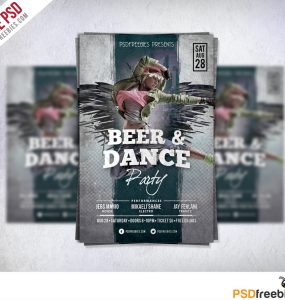 Dance Party Flyer Template Free PSD