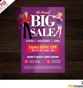 Big Sale Colorful Flyer Free PSD Template