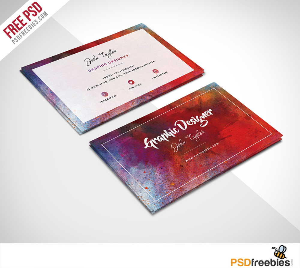 free download business card psd template 2018 it technology