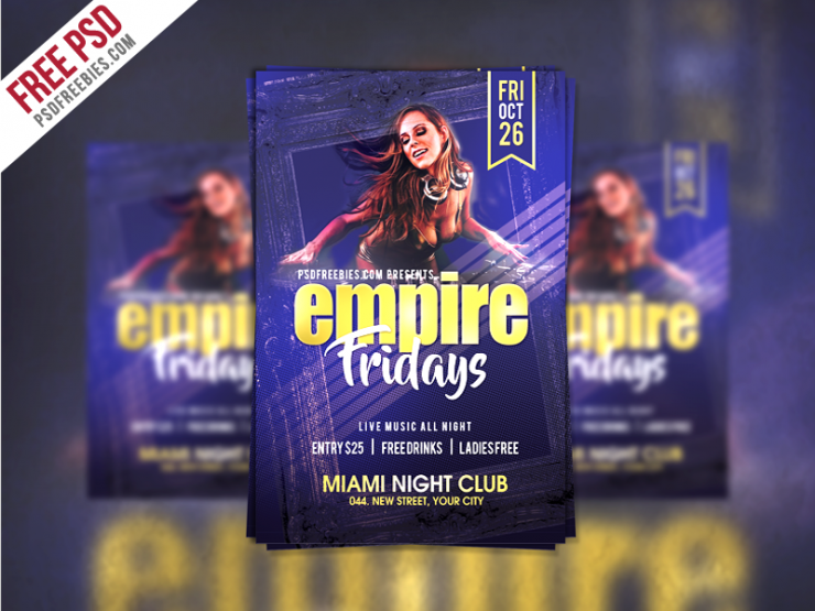 Friday Party Flyer Template Free PSD