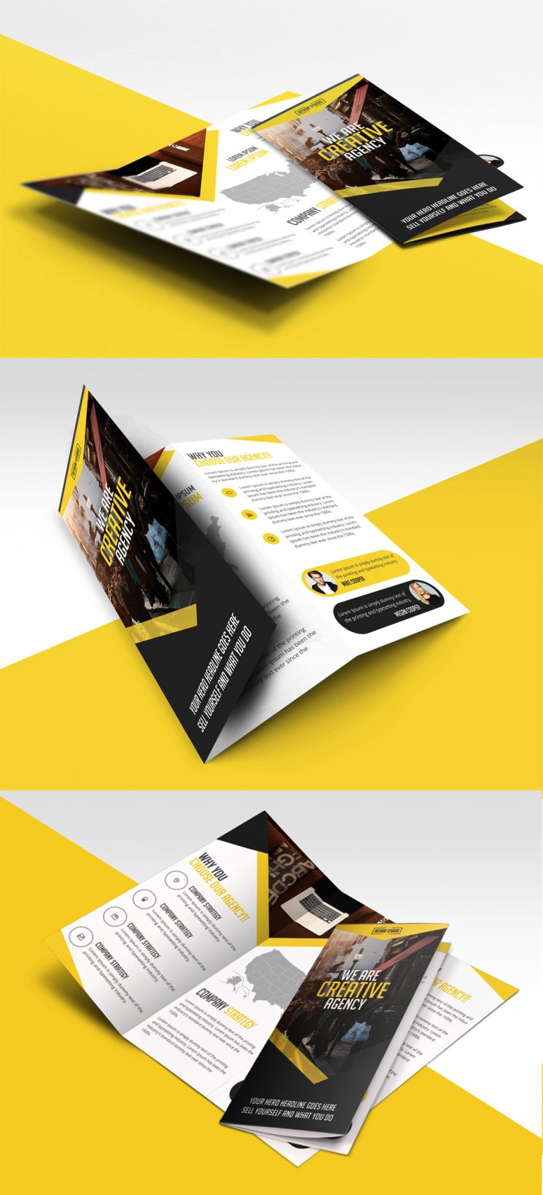 Multipurpose Trifold Business Brochure Free PSD Template | PSDFreebies.com