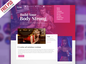 Sports and Fitness Website Template Free PSD