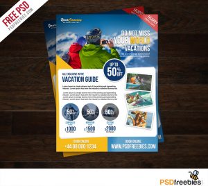 Travel Tour and Vacation Flyer Free PSD