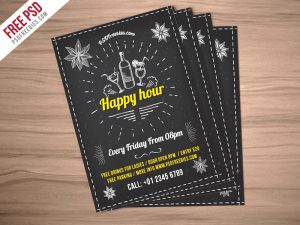 Happy Hour Party Invitation Flyer Free PSD