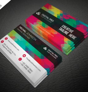 Creative Multicolor Business Card Template Free PSD