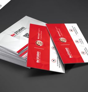 Creative Red Business Card Free PSD Template