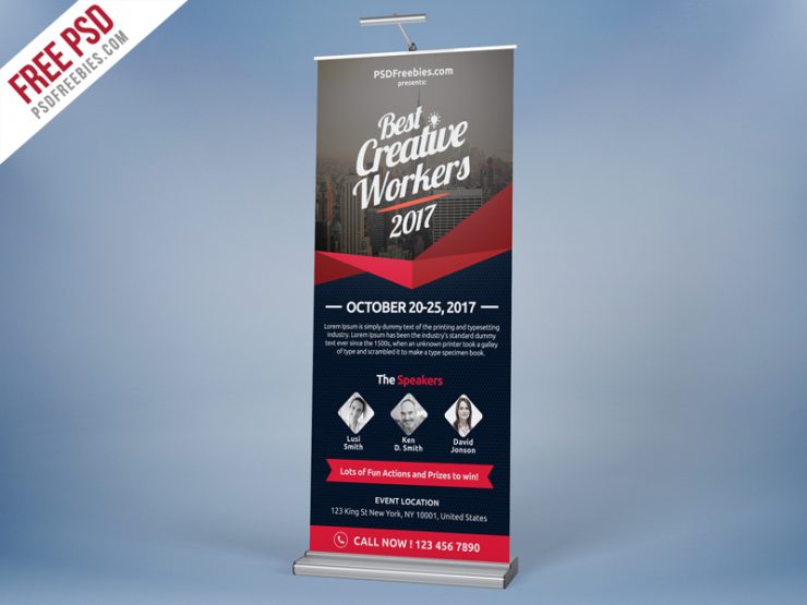 Multi Purpose Event Roll-up Template Free PSD