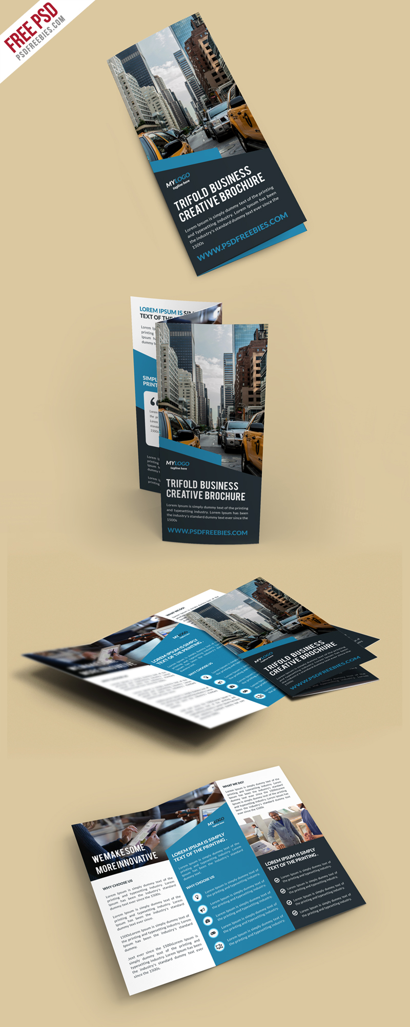 Creative TriFold Brochure Free PSD Template