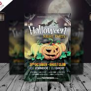Halloween Night Party Flyer Template Free PSD