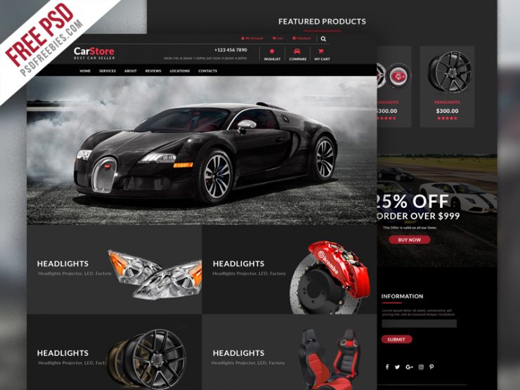 Car Accessories Ecommerce Web Template Free PSD PSDFreebies