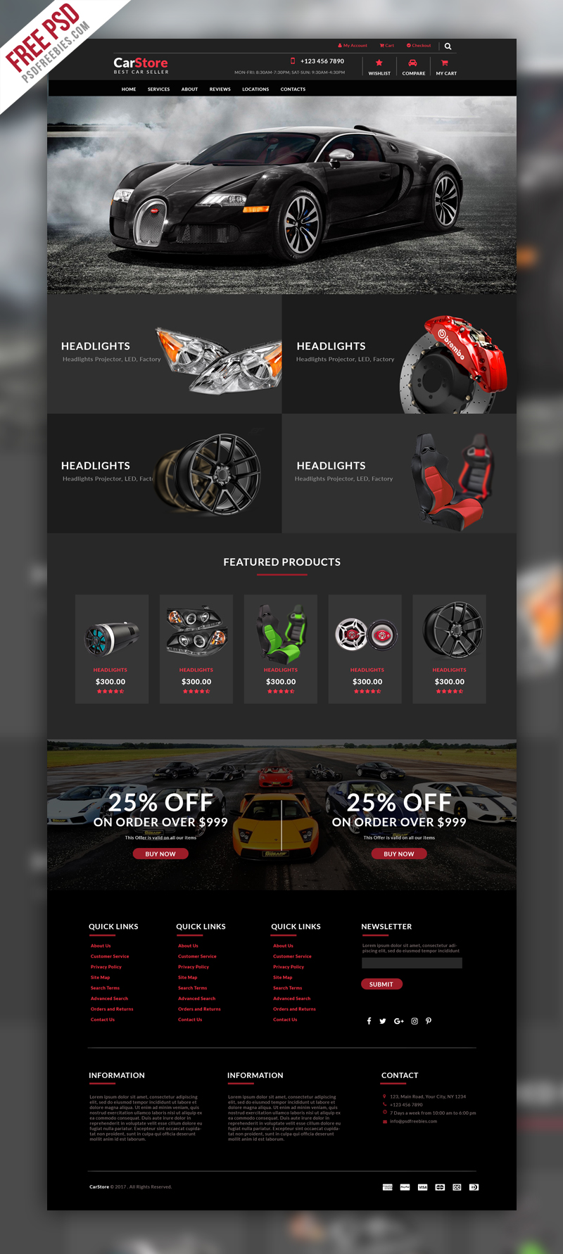 Car Accessories Ecommerce Web Template Free PSD