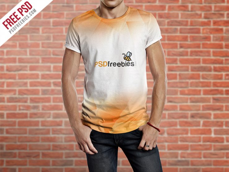 Men T-Shirt Mockup Free PSD