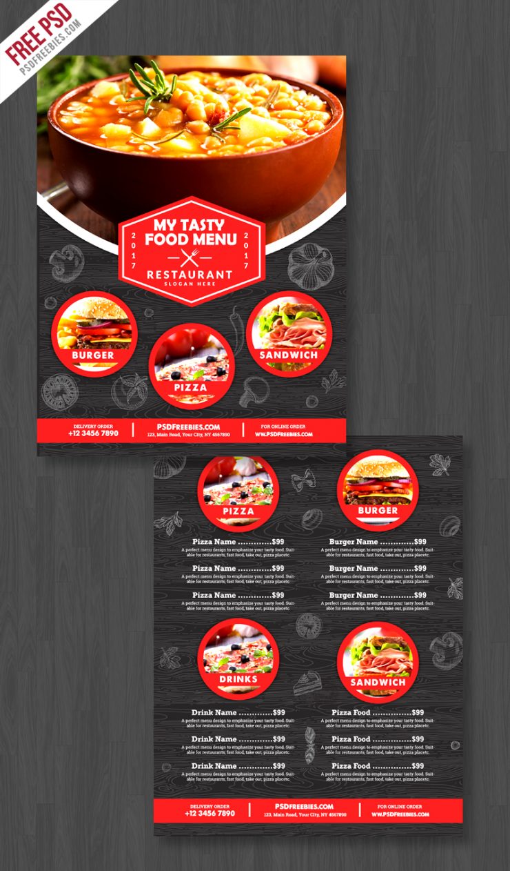 Restaurant Food Menu Flyer Free PSD