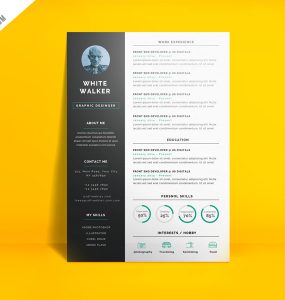 Simple and Clean Resume CV Template Free PSD