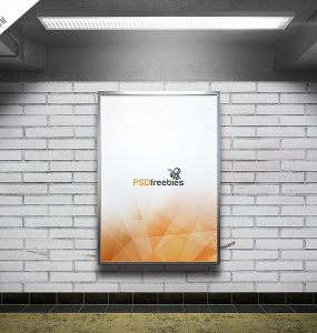 Subway Advertising Billboard Mockup Free PSD