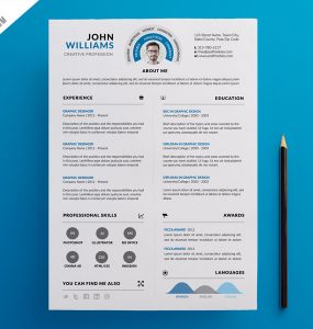 Clean and Infographic Resume PSD Template