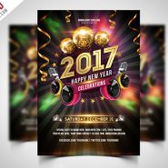 New Year 2017 Party Flyer Free PSD