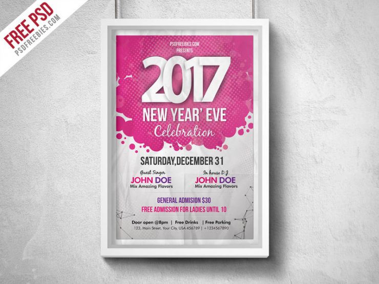 New Year Eve Party Flyer PSD