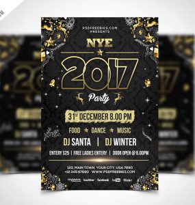 New Year Party Flyer PSD Template