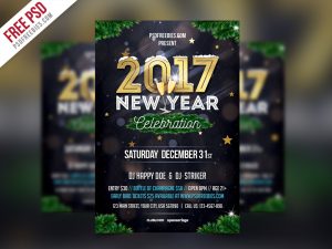 New Year Party Invitation Flyer Template PSD