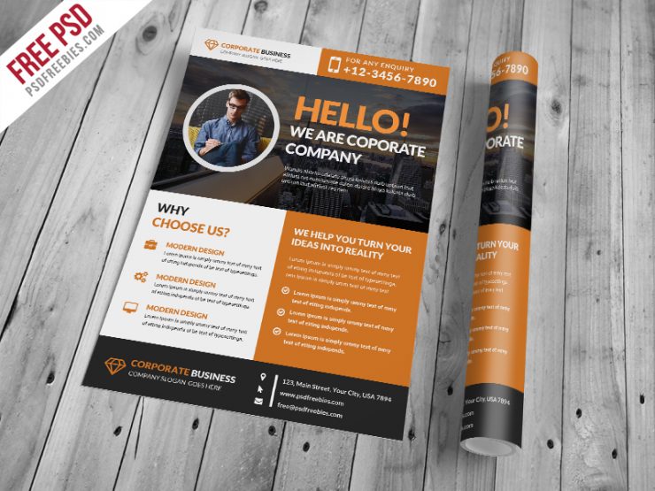 Corporate and Clean Business Flyer PSD Template