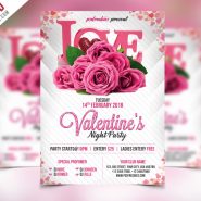 Premium Valentines Party Flyer PSD Template